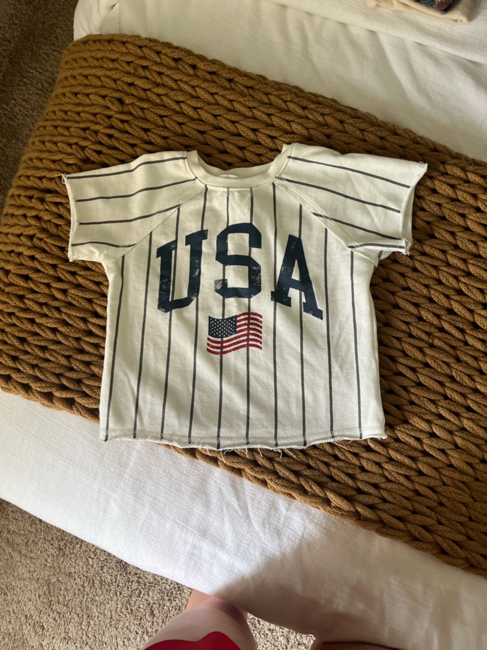 USA Tee with Red Accent
